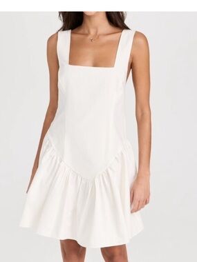 O.P.T. -NWT - Sleeveless White Square-Neck Flared Mini Dress